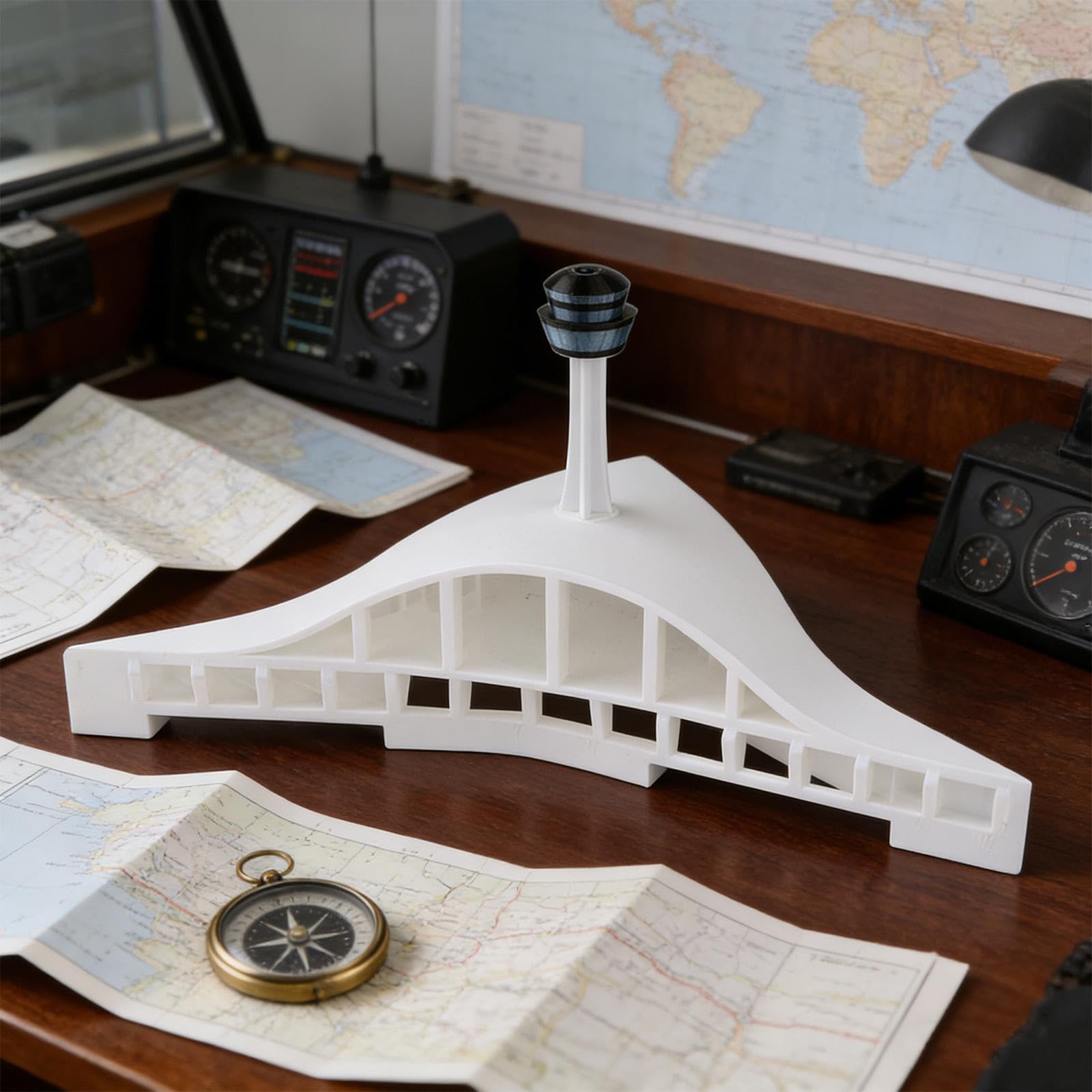 Flughafen Kontrollturm Modell Miniatur Diorama Landschaft Bausatz Sammlerobjekt Aus PP Material für Hobbyraum Sammlerausstellung, Terminal