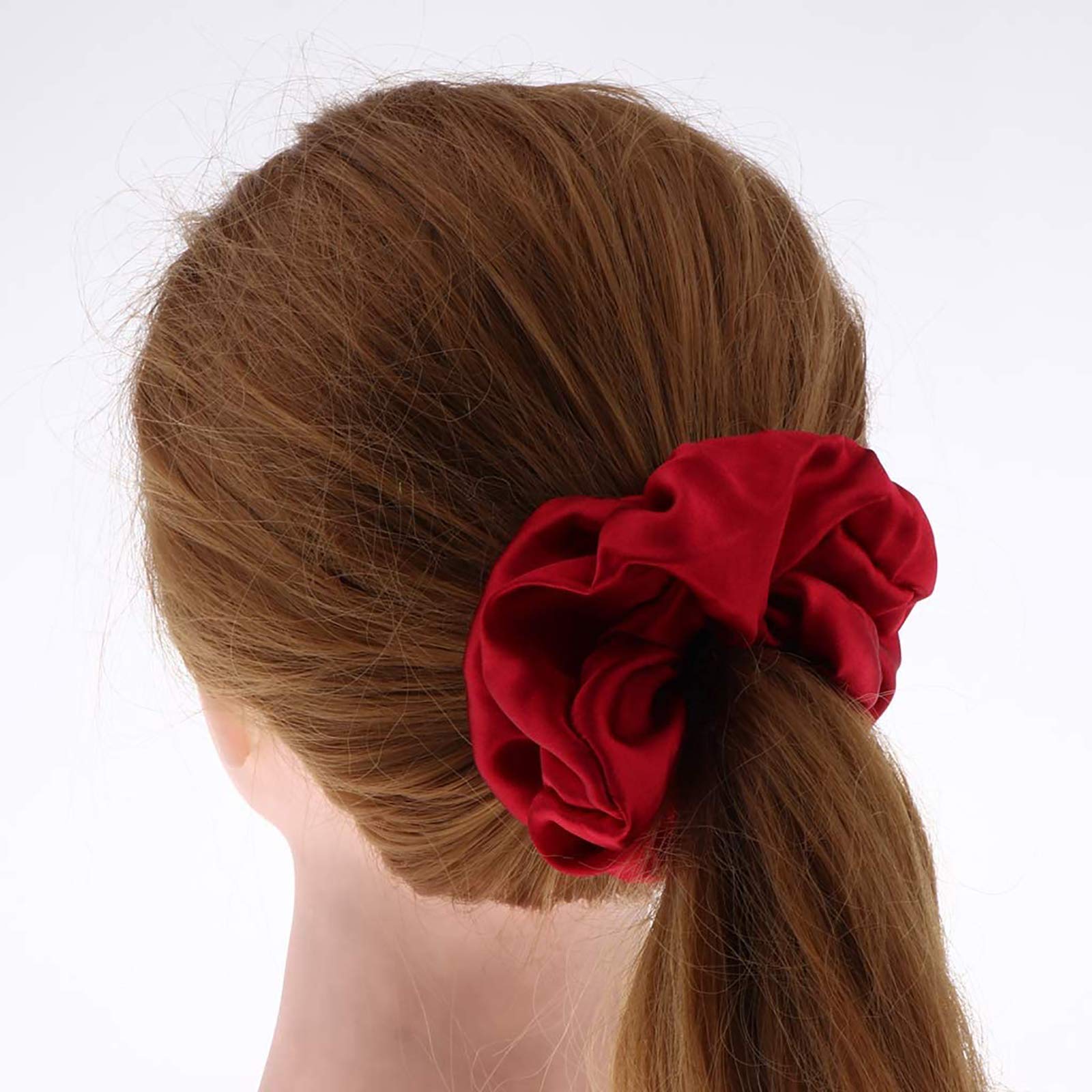1 Pc Silk Hair Floral Scrunchy Akcesoria Kobiety Dziewczęta Red Silk Scrunchies Do Włosów