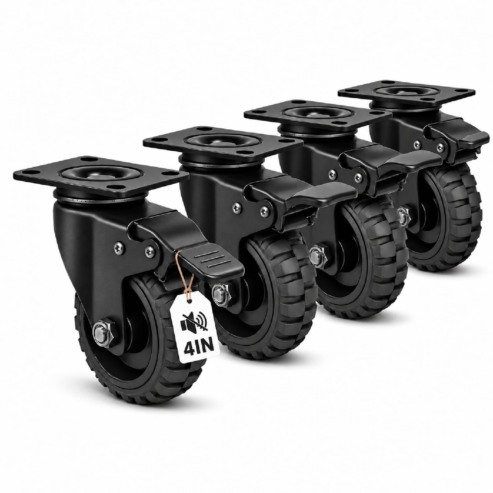 Heavy Duty Caster Wheels with Brakes - 2400LBS Capacity -9 Heavy Duty Caster Wheels with Brakes - 2400LBS Capacity -9