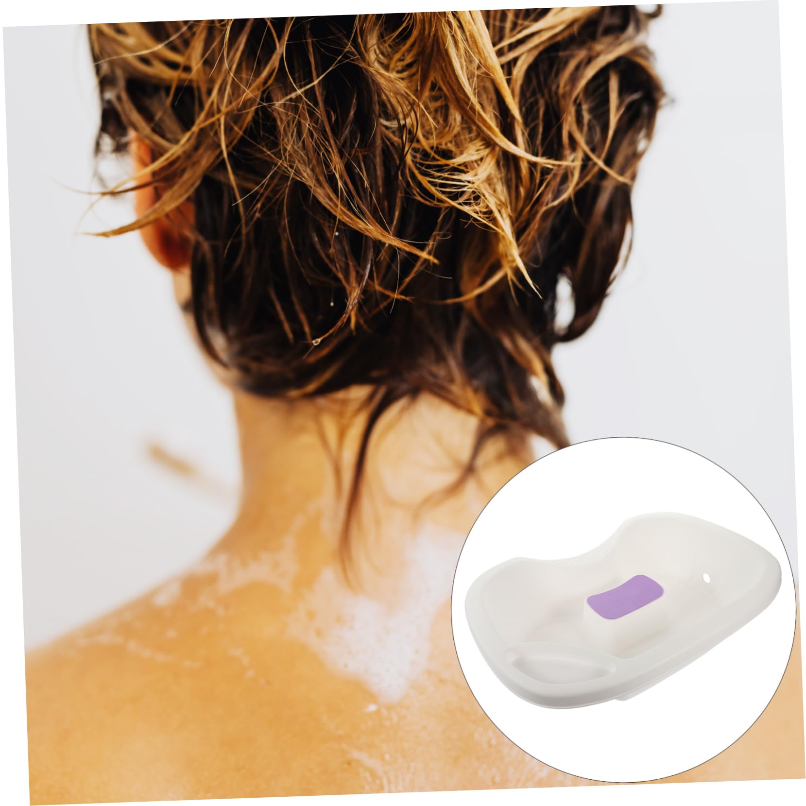 Lavatesta Bianco in Plastica Supporto Collo e Spalle | Lavaggio da Sdraiati, Design Ergonomico, Uso Domestico, Adatto a Ragazzo Ragazza e Gestanti