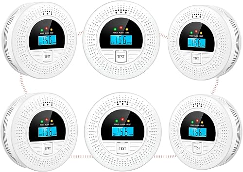 Miniatura 9 de Paquete de 1 detector interconectado de humo y monóxido de carbono, botón de prueba y batería reemplazable, alarma de humo y CO para el hogar,