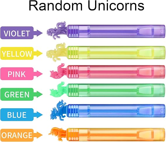 20 Packs Mini Unicorn Bubbles With Wand Bottles - Birthday Solution Blowers for Kids Children Party Supply - Summer Outdoor Toys