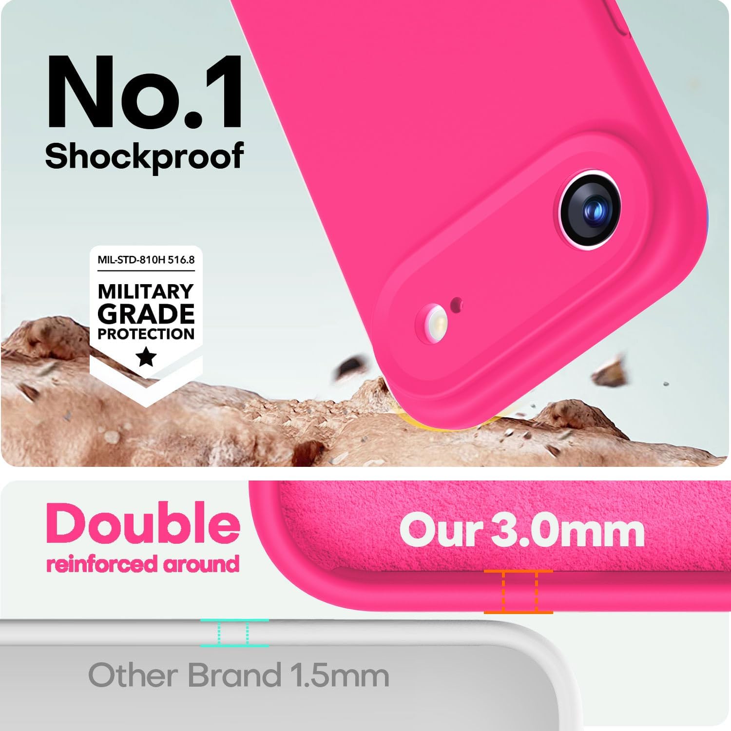  Designed for iPhone Air Case, Premium Silicone [Compatible with Magsafe][Soft Anti-Scratch Microfiber Lining] Shockproof Protective Phone Case for Men Women 6.5", Hot Pink thumbnail