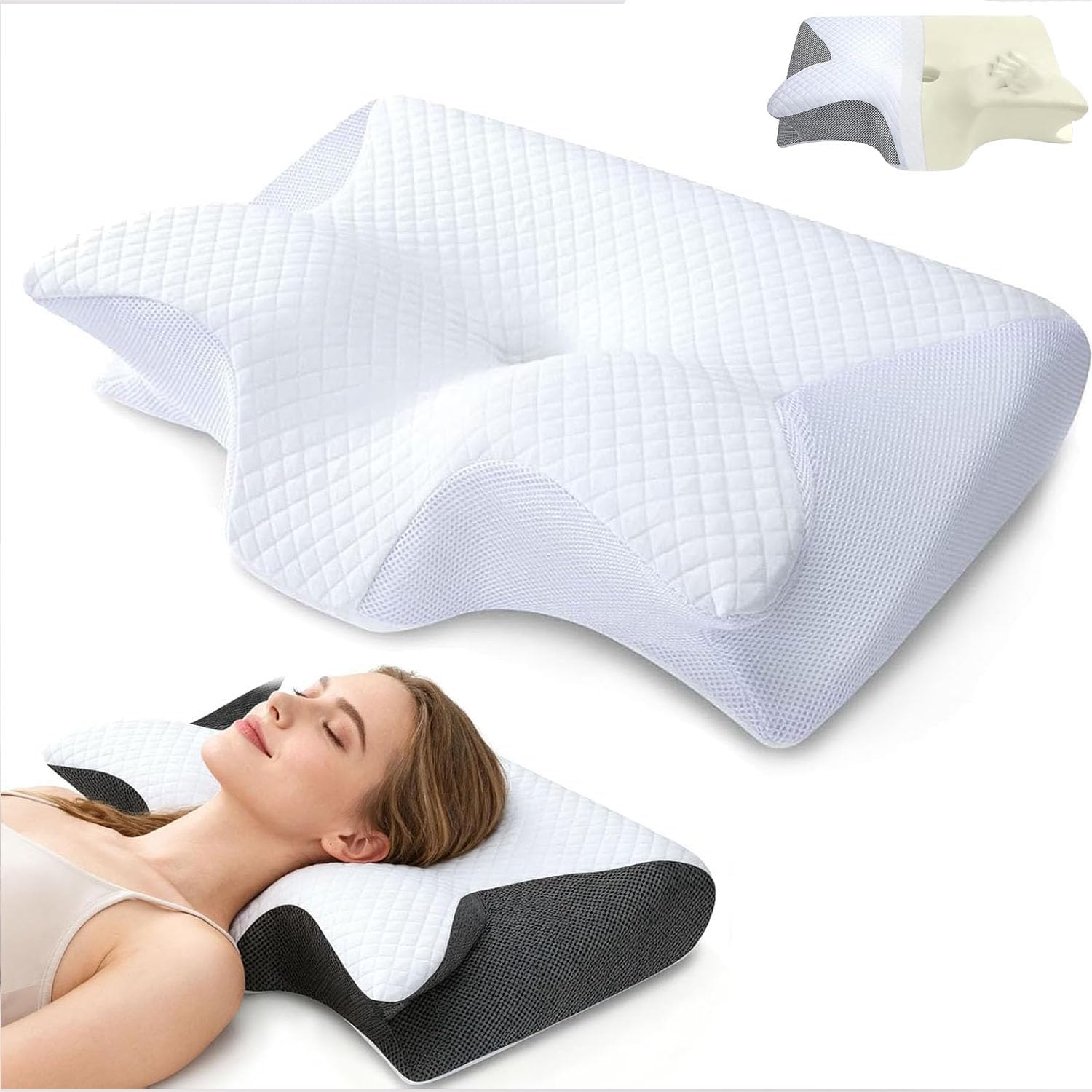 Technology Sleep Apnea Pillow, 2025 New Upgrade Cervical Pillow for Sleep Apnea (Black)