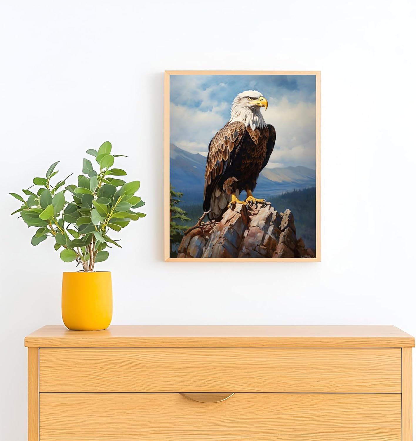 ZUVRDIAI Eagle Paint by Numbers for Adults, Acrylic Oil Painting by Numbers Kits for Beginner with Paintbrushes Art Crafts Canvas for Home Decor 16x20 Inch