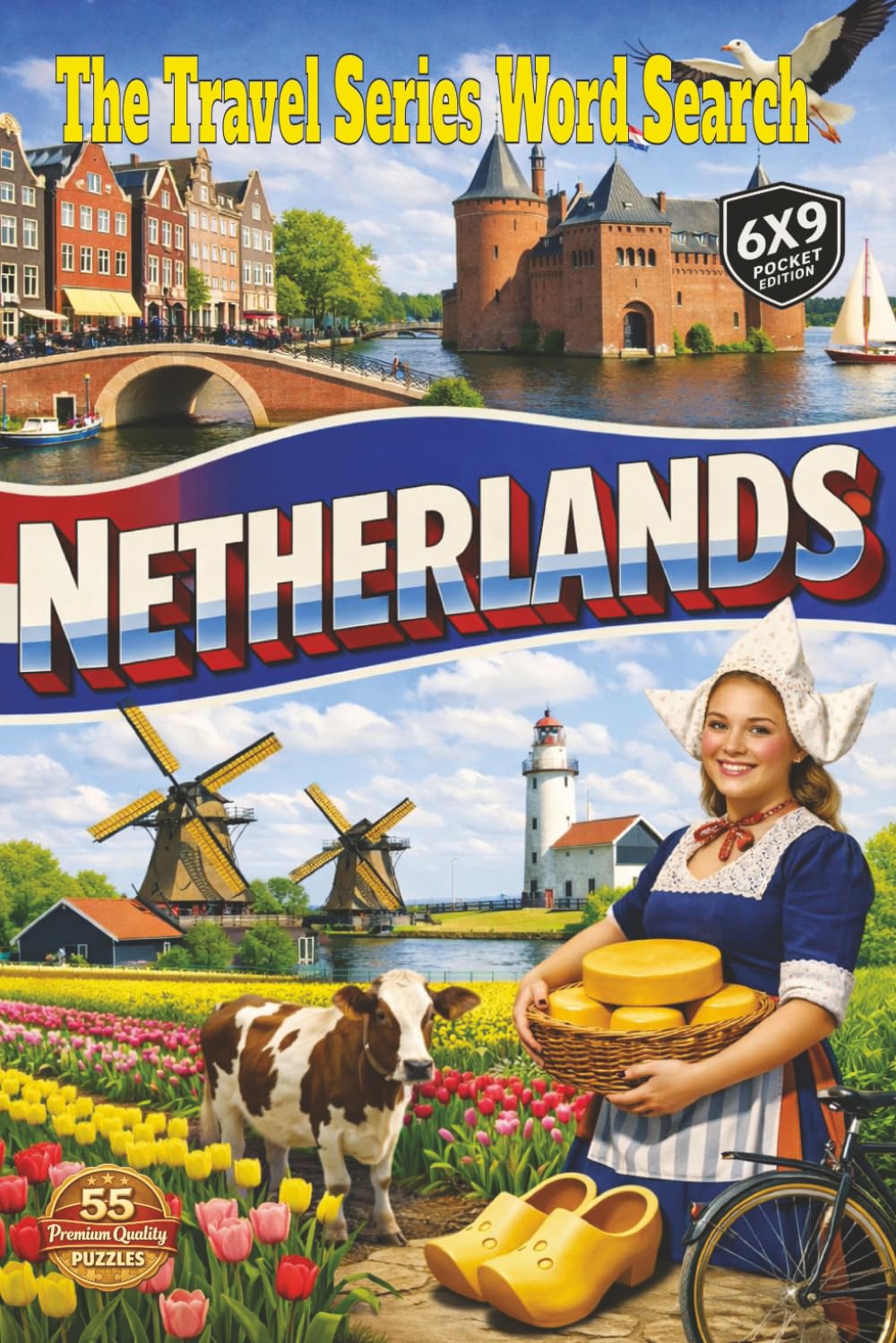 The Travel Series Word Search: The Netherlands: Tour the Netherlands explore the beauty of Dutch Art, delicious food, colorful tulips, Canals, and everyday life in Over 1,000 Words