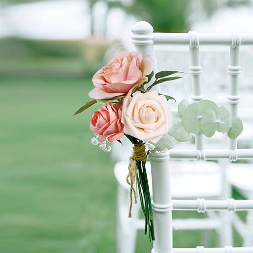 Miniatura 5 de Juego de flores artificiales, flores combinadas para bricolaje, ramos de boda, centros de mesa, arreglos de fiesta, baby shower, decoración del hogar