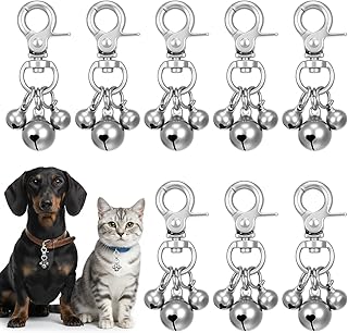 cobee 8 PCS Bells for Pet Collars, Silver Pet Training Co...