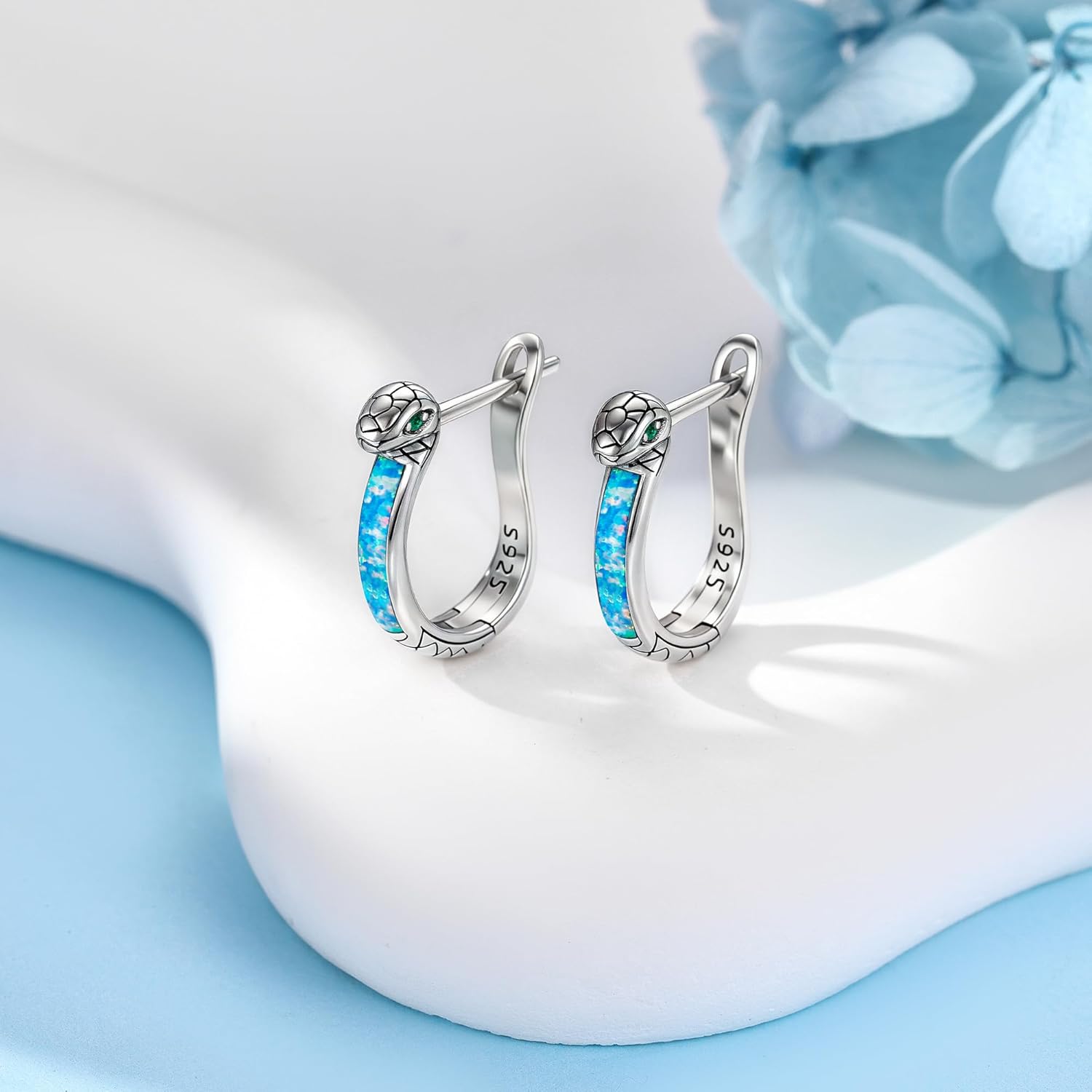 Hoop Earrings for Women Sterling Silver Snake/Dragon/Giraffe Hoop Earrings Cute Animal Jewelry Gifts for Women Mother Mom - Image 4