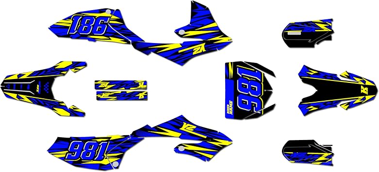 Graphics Kit for Yamaha YZ65 2018-2021 TWITCH Series Yellow 16 Mil - Dirt pit bike motorcycle stickers, dirtbike racing automotive decal motocross accessories no-plastics