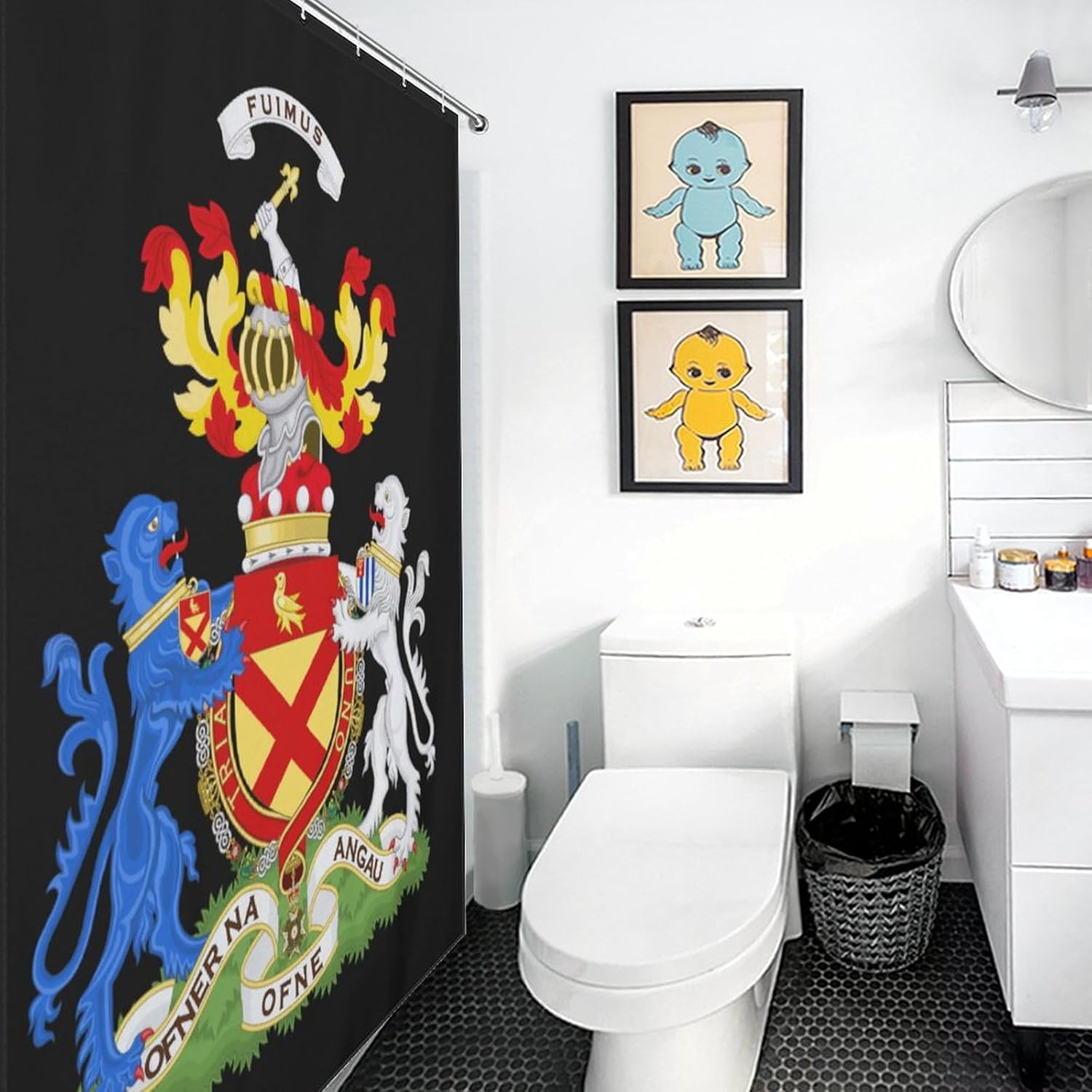 Coats of Arms of Henry Bruce Funny Shower Curtains Washable Bath Curtain Liner with Hooks for Bathroom Bath Tubs 66x72Inch（168x183cm）