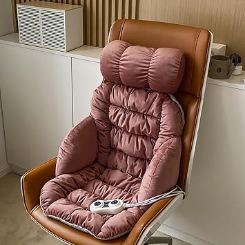 Heated Office Chair Cushion Zone Temperature Control Heated Seat Cushion with 9 Adjustable Temperatures Seat Cover Warmer for Home Office ChairPink