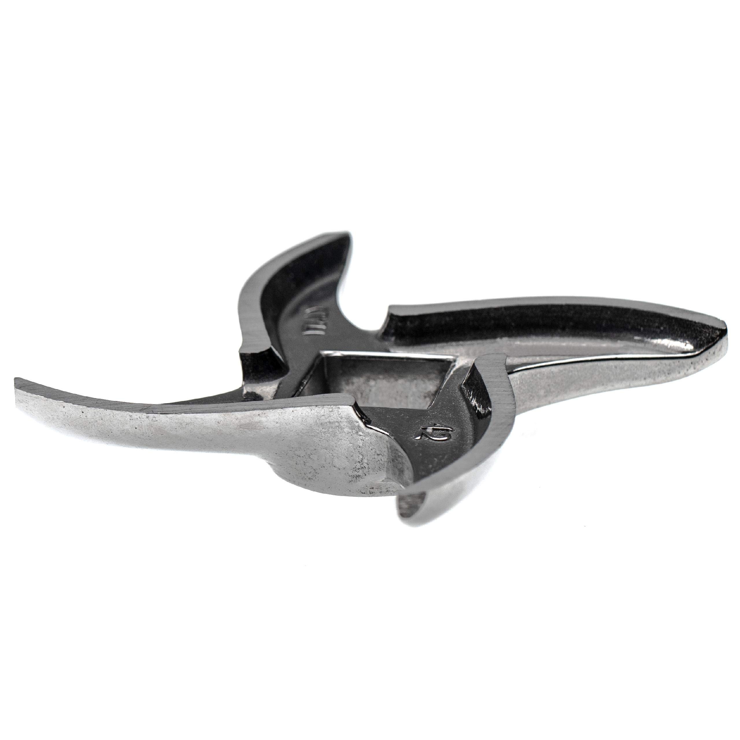 vhbw Coltello a falce m. 42 per tritacarne - apertura quadrata, 22,1 x 22,1 mm, acciaio inox