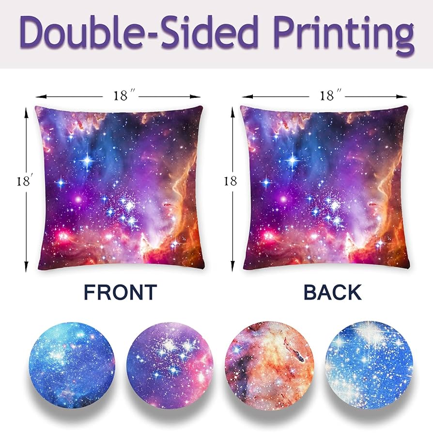 MIULEE Burlap Linen Throw Pillow Covers 18x18 Inch Blue