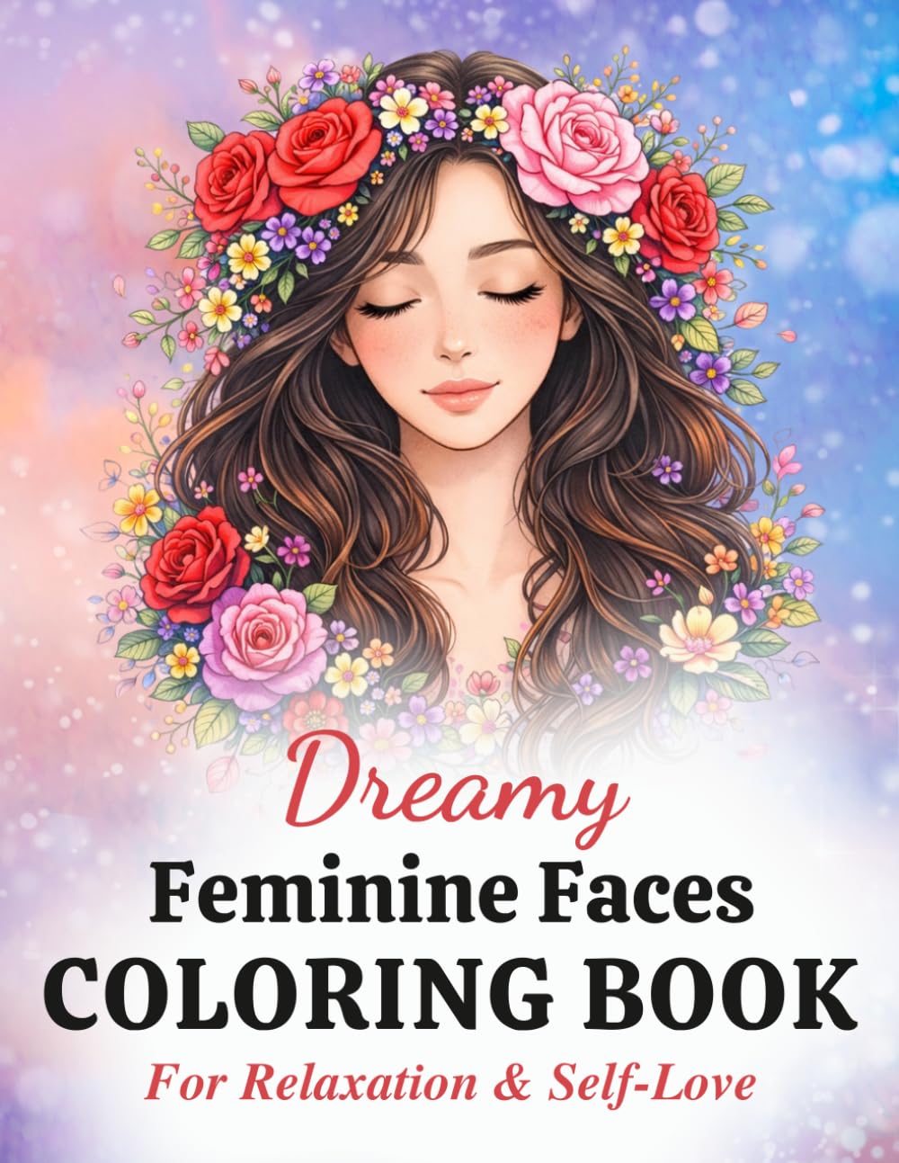 Dreamy Feminine Faces Coloring Book for Adults: Relaxing Floral Portraits, Stress Relief & Self-Love Coloring Pages: A Beautiful Collection of Calming ... Creative Escape (Dreamy Coloring Collection)