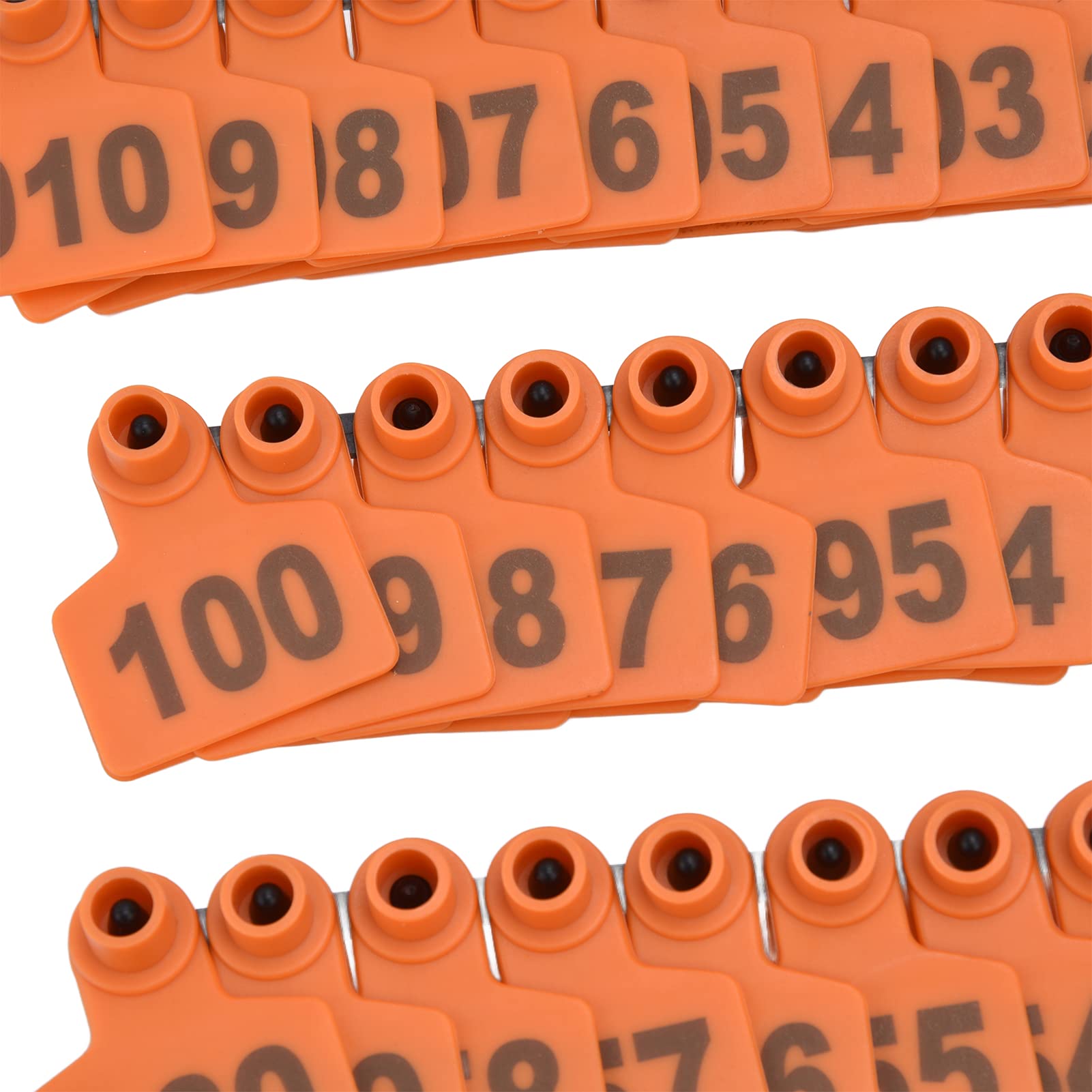 100 Ohrmarken Für Schweine, Kühe, Schafe – TPU, Mit Kupfernägeln, Zahlen 001-100, Helle Farben