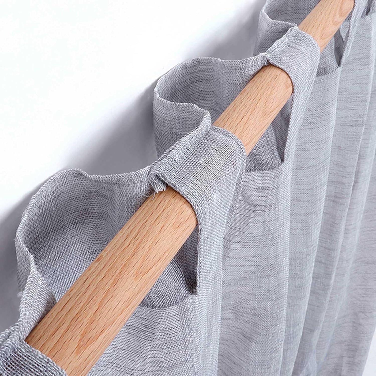 Drape Rod Bracket ， Curtain Rod Base，Solid Wood Curtain Rod Single Rod Support Frame Log Rod Bracket Punched Side-mounted Bedroom(300 cm (118.1 in))