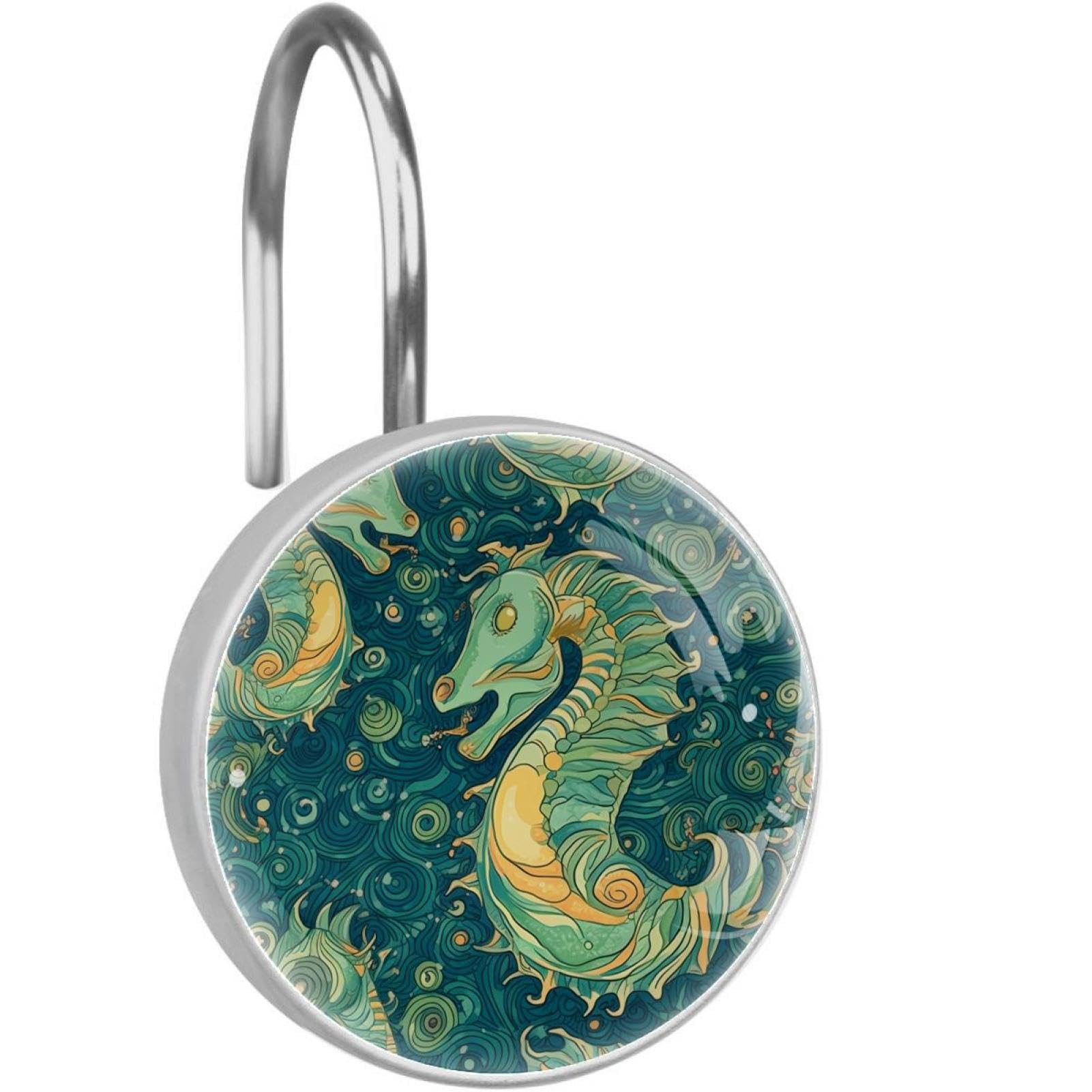 Crochets de rideau de douche anti-grippage en verre cristal pour tringle de maison