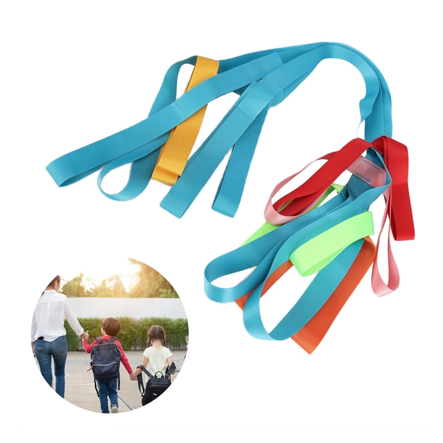 Walking Rope for Preschool 3pc Kids Safety Line Anti‑Lost Colorful Handles Children for Daycare