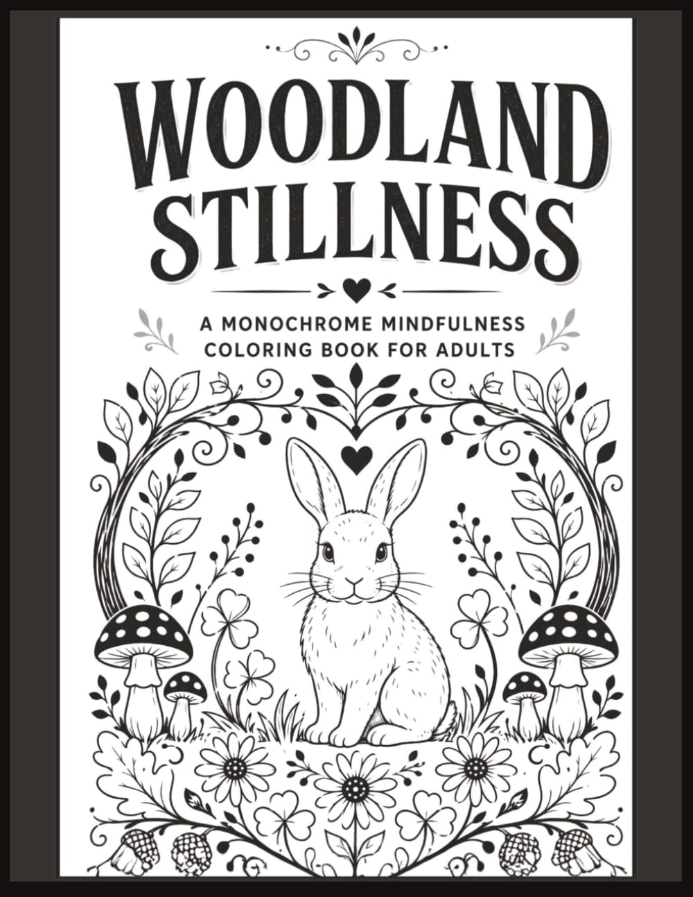 Woodland Stillness: A Monochrome Coloring Book for Adults