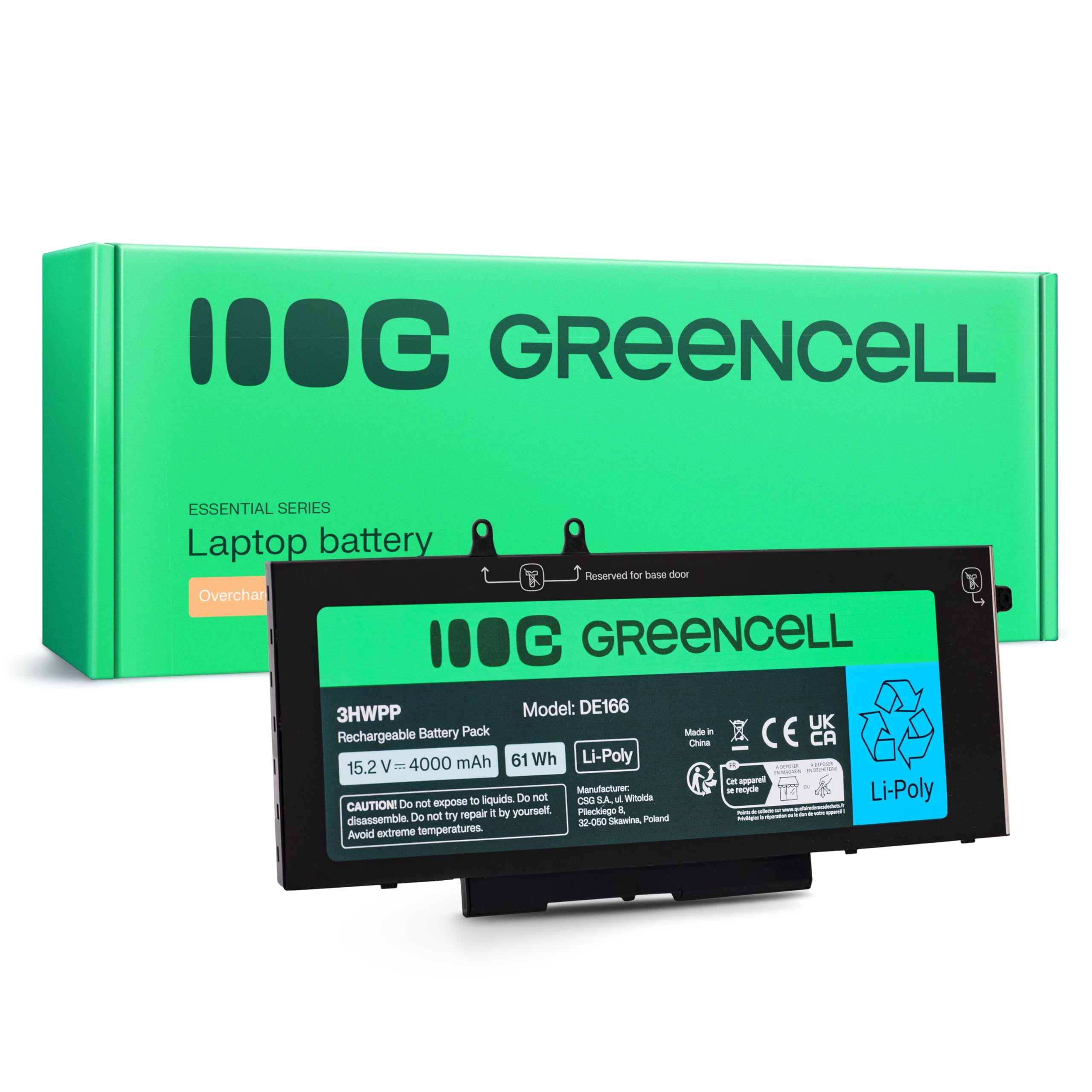 Green Cell SR03XL - Batería de polímero de Litio para portátil HP Pavilion Gaming 15-cx0000, 15-cx0000nb, 15-cx0000nb, 15-cx0000nk, 15-cx0000nk, 15-cx00010, Larga duración, Ajuste preciso
