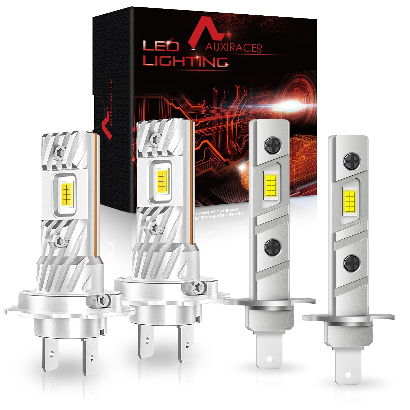 MaxTech - Kit Lampadine Lampade Auto Moto A Led H1 12v 40w 3000lm Luce Fredda 6500k Cbr-h1