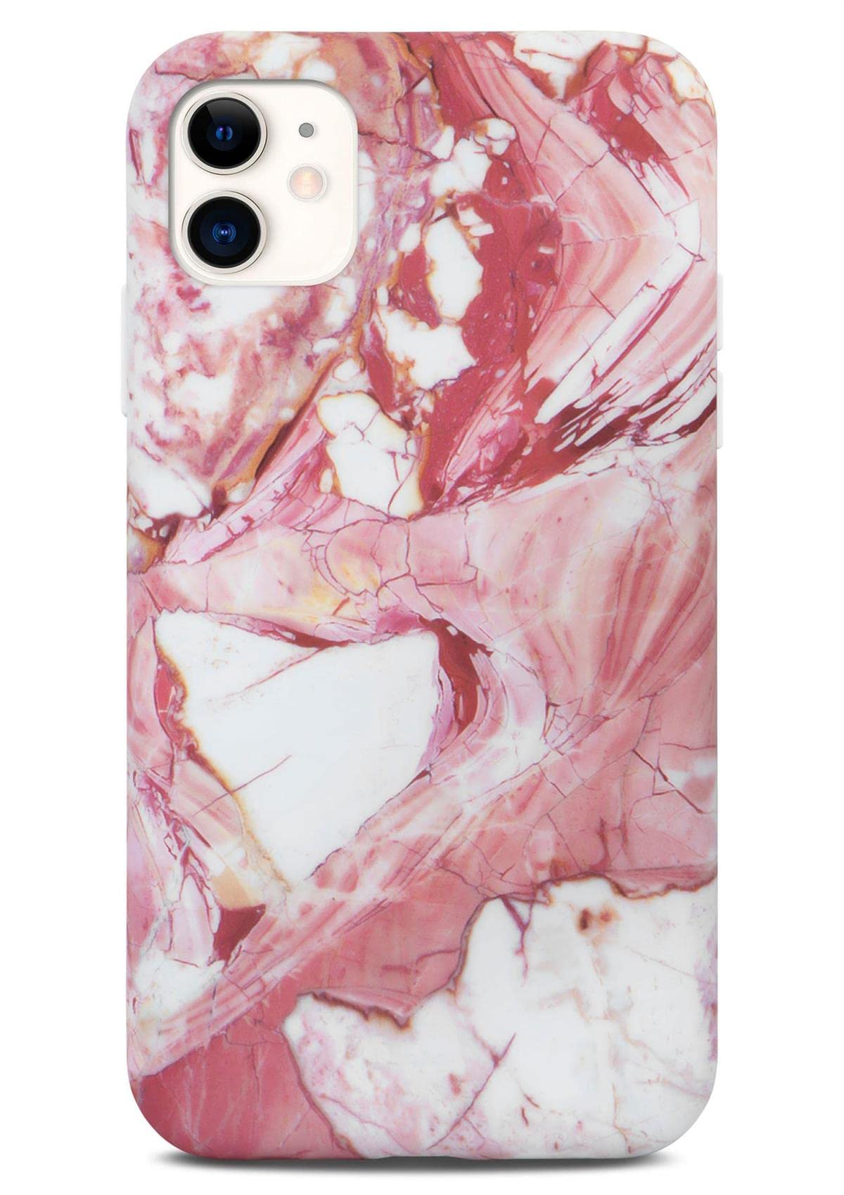 Coque silicone pailleté iPhone 12 mini effet marbre protection écran et objectif - 8