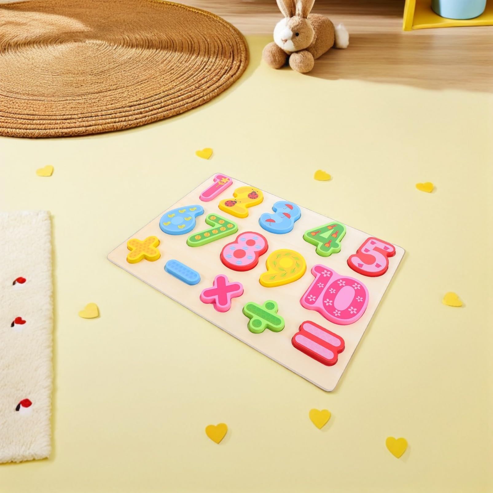 Holzpuzzle 3 Stück mit Alphabet, Zahlen und Formen | Lernspielzeug für Kleinkinder, Sortierbrett für Frühe Bildung, Fördert Feinmotorik und Farbzuordnung