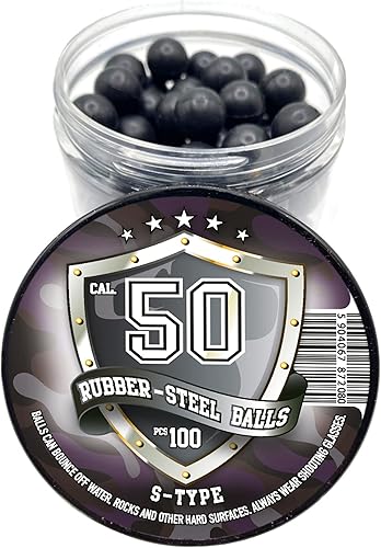 Miniatura 4 de Rubber-Steel Balls 100 unidades. Bolas de goma dura de alta calidad mezcladas con polvo de acero, 0.10oz, proyectiles resistentes reutilizables,
