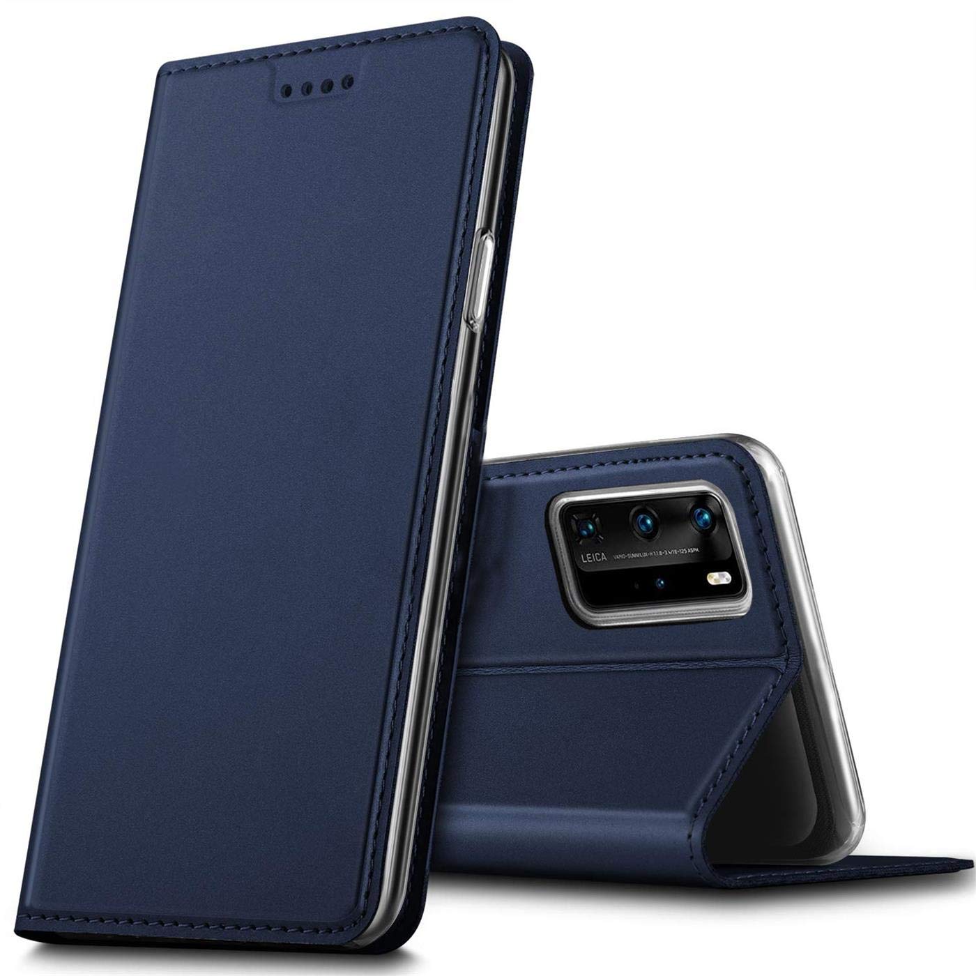 Verco Case compatible with Huawei P40 Pro, Flip Wallet Cover with Magnetic Closure for Huawei P40 Pro Phone Case - blue
