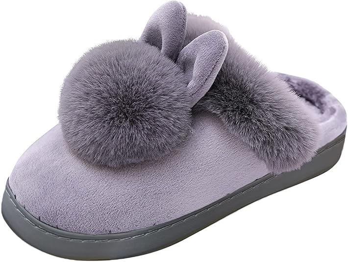 JOMIX Pantofole Donna Invernali Punta Aperta Ciabatte Ragazze Pelose Calde da Casa Scarpe Slip On Comode Imbottite Pelliccia Sintetica Morbide MD8648 ( Grigio, 36