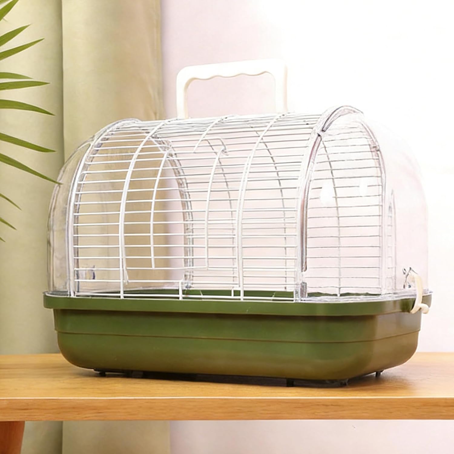 Transparent Travel Bird Carrier with Perch - Portable Bird Cage for Parakeet, Canary, Cockatiel, Conure, Small Pet Carrier with Window, Safe & Ventilated for Car Travel & Vet Visit