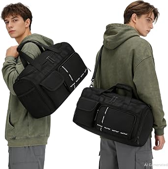 MAXTOP Gym Bag for Women Men Travel Duffle Bag Large Capacity Carry On Weekender Overnight Bag With Shoe Compartment Gym Tote Dry Wet Separation Duffel Bag for Travel