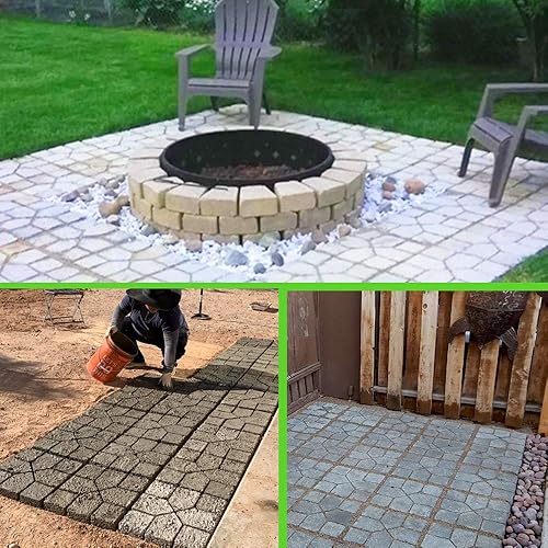 Miniatura 17 de CJGQ Moldes de hormigón reutilizables de 17.5 x 15.5 x 1.5 pulgadas, para pavimentar caminos de bricolaje para jardín, patio, 10 rejillas
