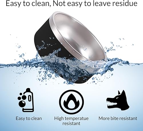 Miniatura 6 de Cuenco personalizado para perro grabado personalizado con el nombre y diseño de la mascota, cuencos antideslizantes de acero inoxidable negro de 64