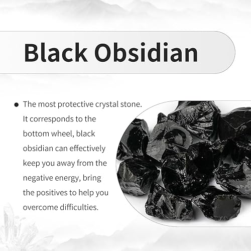 Miniatura 4 de TUMBEELLUWA Juego de 2 pomos de piedra de cristal tallada con rosas talladas con tornillos, manijas florales de obsidiana negra natural para