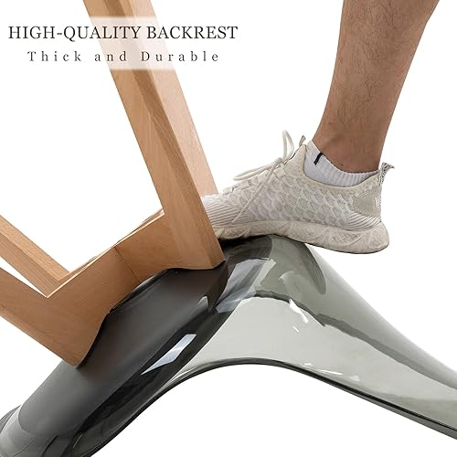 Miniatura 20 de ANOUR Juego de 4 sillas de comedor, modernas sillas de comedor de acrílico transparente con asiento de cuero sintético y patas de haya macizas,