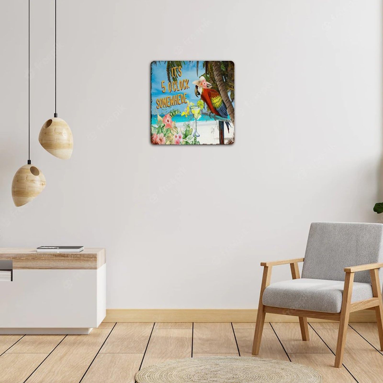 Targa Metallica Decorativa Sunset Beach - 20x30 Cm, Stile Vintage, Per Bar, Casa O Ufficio, Con Scritta Divertente
