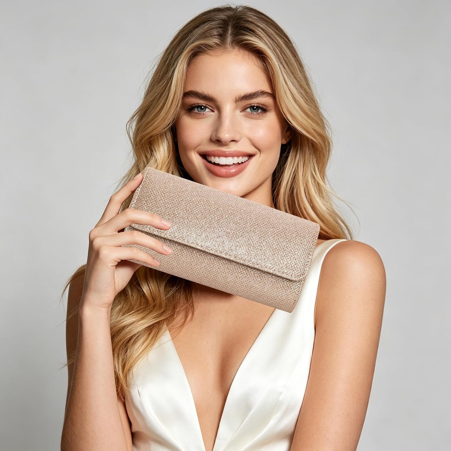 1Pcs Evening Bag Clutch Purse for Women Envelope Handbag with Detachable Chain Clutch Purse for Wedding Party