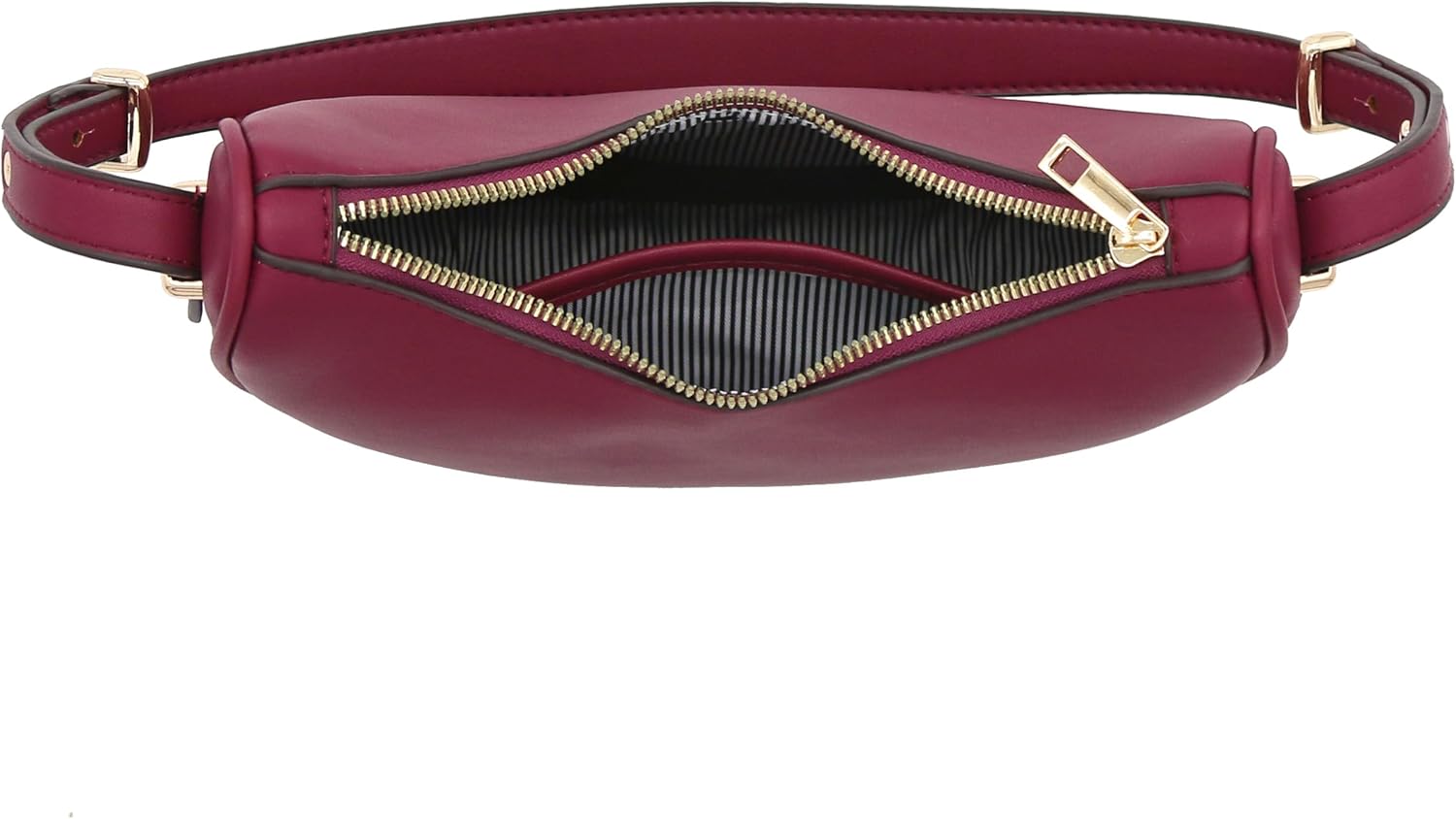 FashionPuzzle Small Crescent Smooth Faux Leather Underarm Shoulder Bag - Image 7