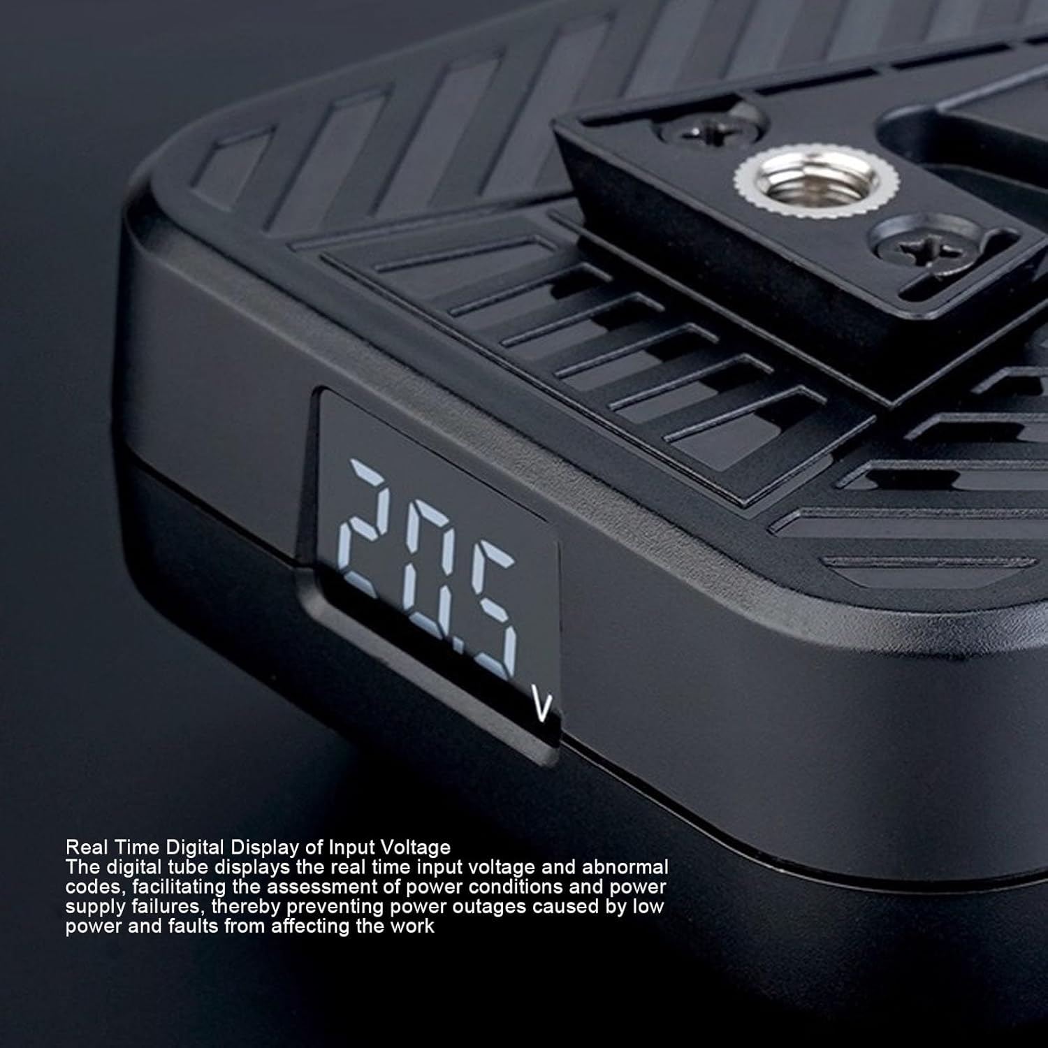 V Mount Plate with USB C, Power Tool Battery Adapter with D Tap & Dual DC Outputs, Digital Tube Voltage Display