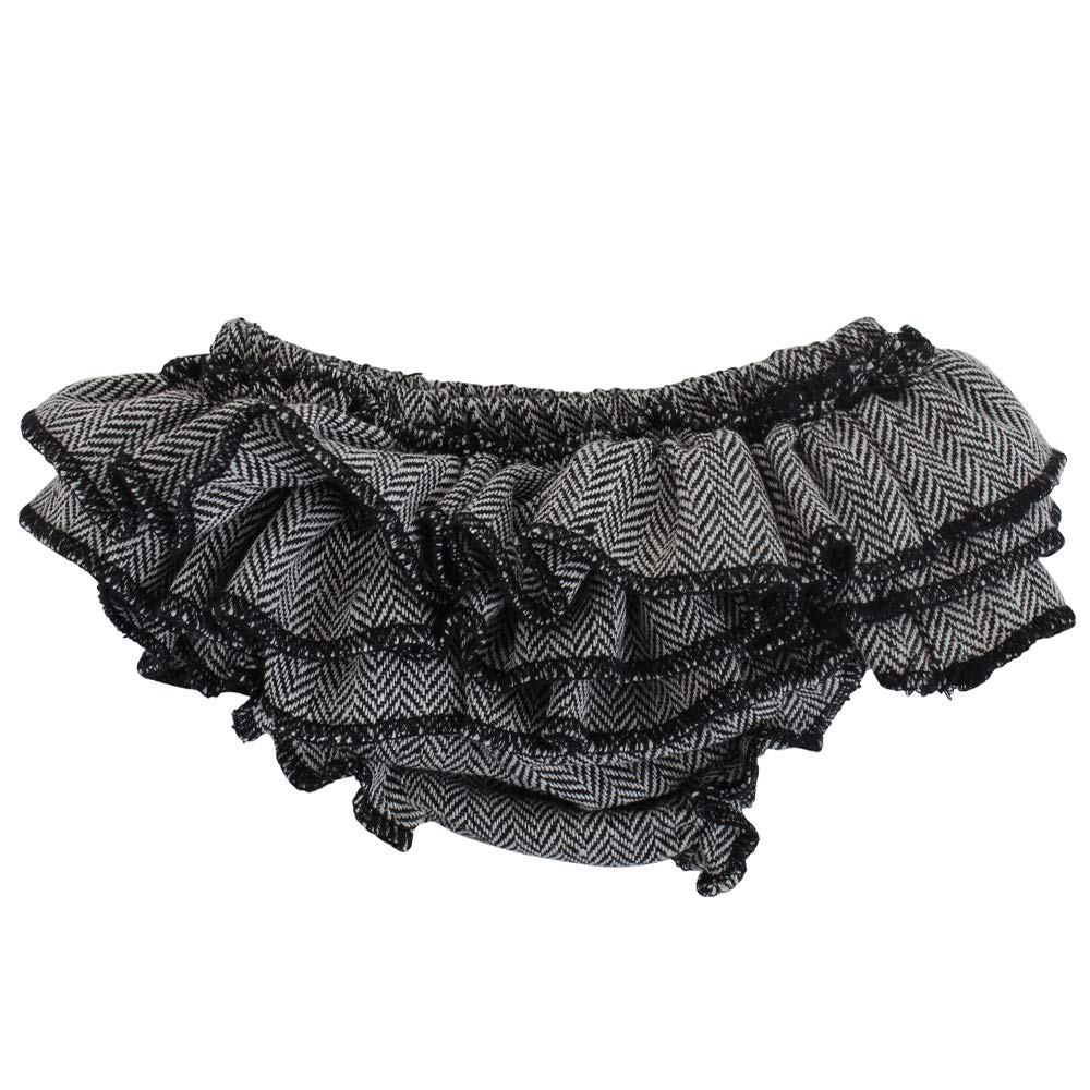 juDanzy Baby Ruffle Tutu Skirt and Diaper Cover (6-24 Months, Grey & Black Tweed)