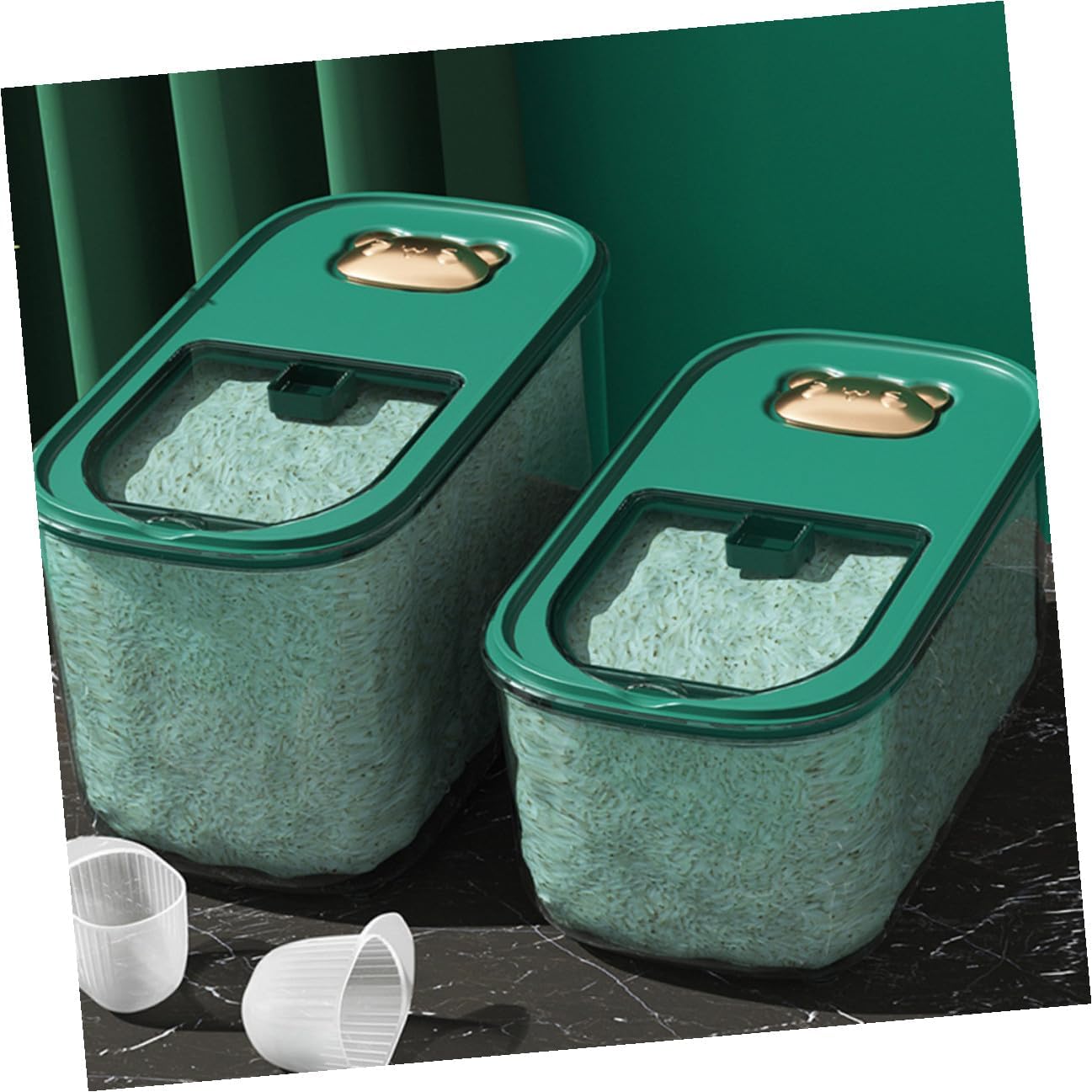 Multi-function Rice Storage Bucket 10lb Thickened Plastic Airtight Grain and Flour Container for Home Kitchen Pantry Food Storage