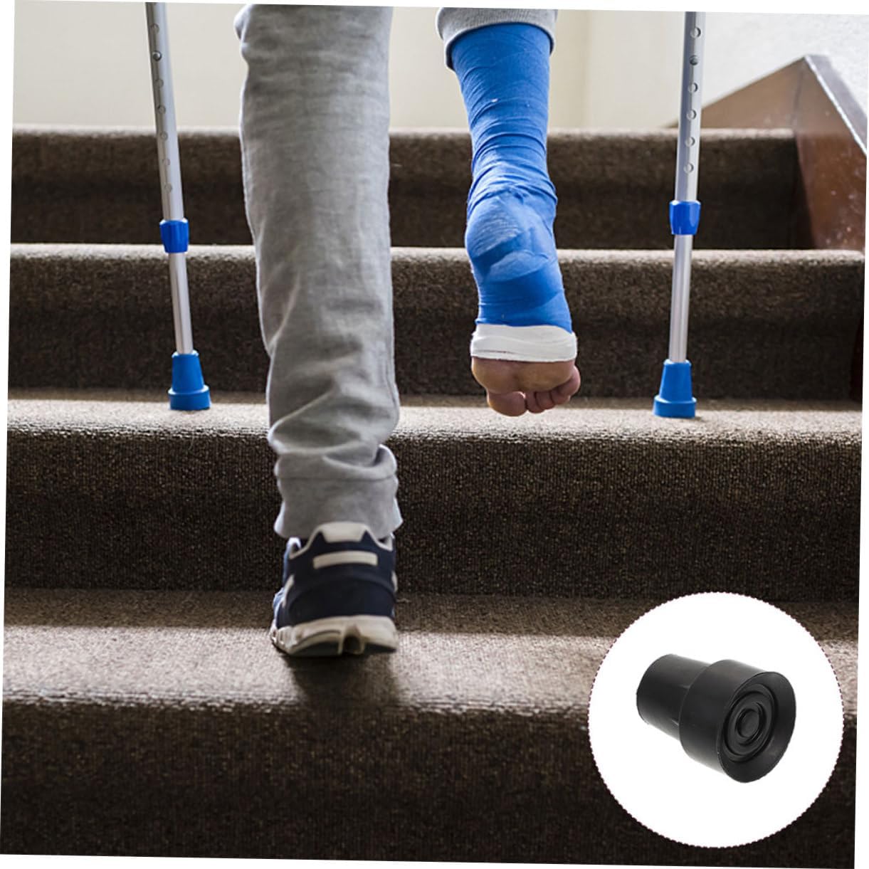 6pcs Non- Rubber Cane Tips for Walking Sticks Skid Crutch Feet Pads for Seniors Heavy Duty Wear-Resistant Rubber for Enhanced Grip and Safety