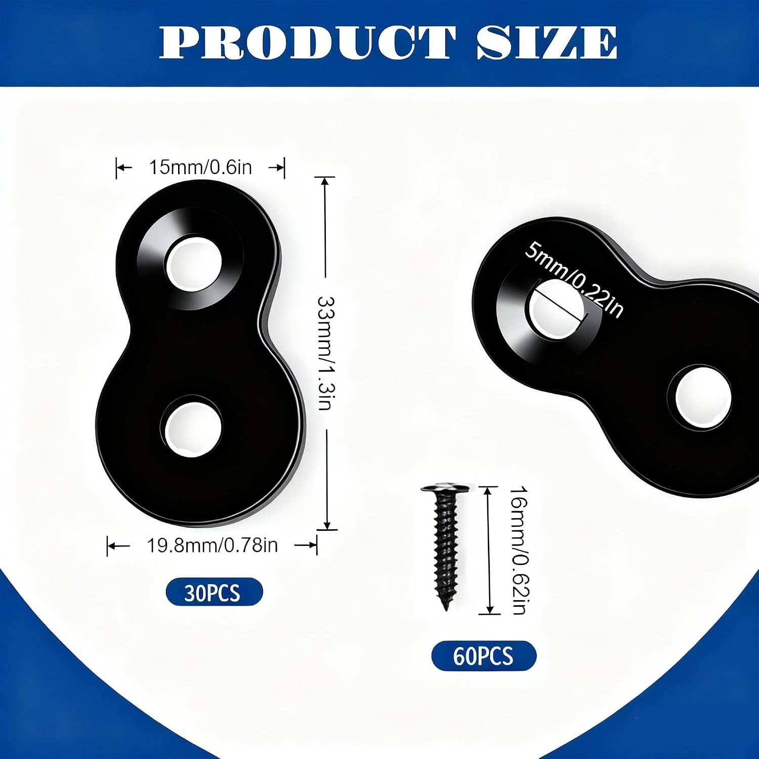 30PCS 12 Gauge Heavy Duty Table Top Fasteners Figure 8 Fasteners