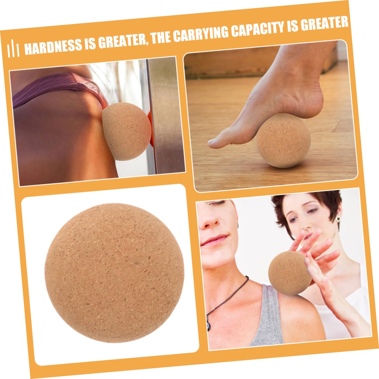 Kisangel Yoga-Faszienball Yoga zubehör Yoga-zubehör rücken Massage Massageball für Füße Yoga Accessories yogamatte Yoga-Essen Yoga-Massageball Fitness-Massageball Massagebälle Kork