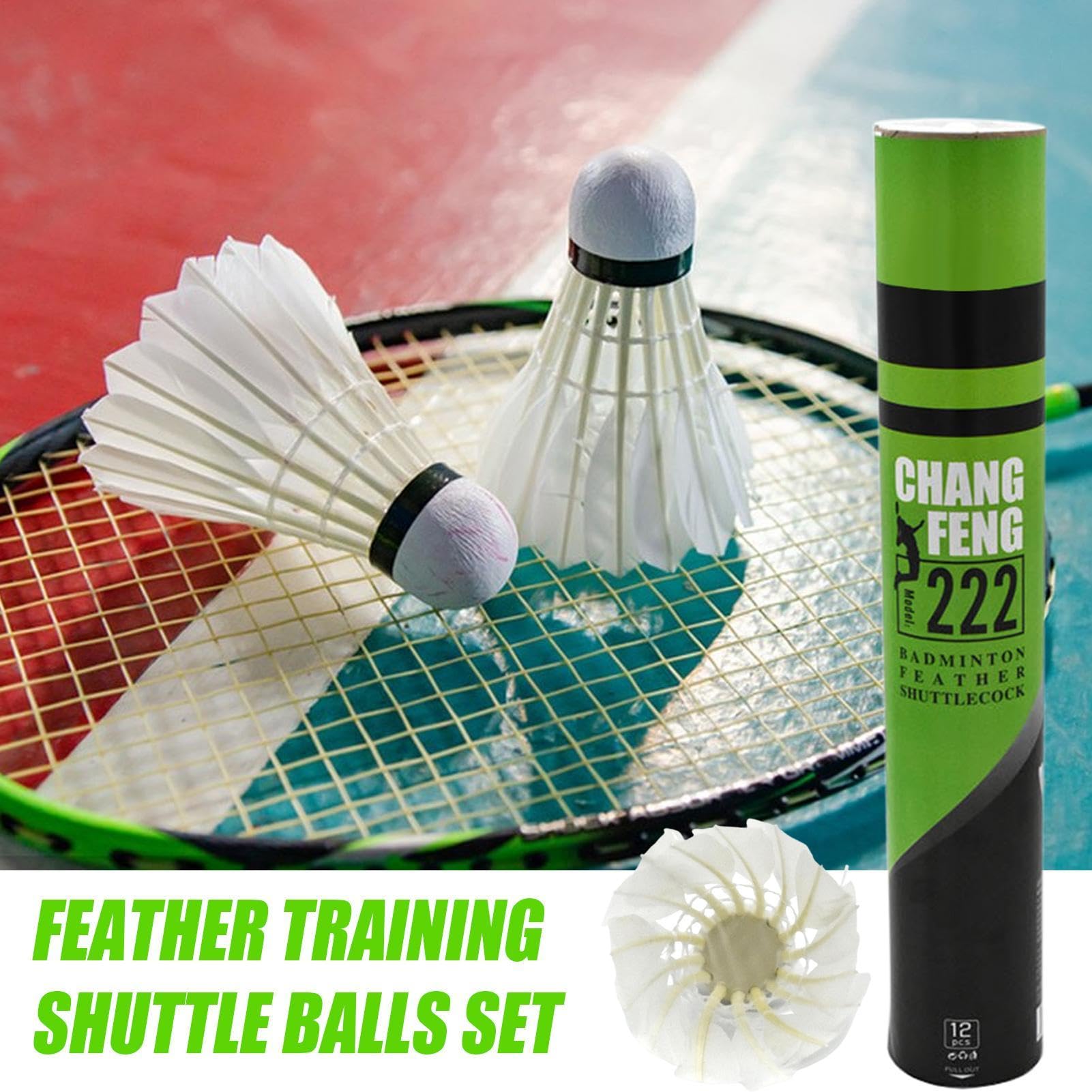 Federbälle, Entenfedern, Badmintonball, langlebig, Badminton-Federbälle, Trainings-Badmintons, 12 Stück