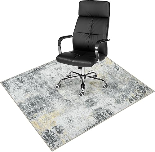 Miniatura 33 de Anidaroel Tapete abstracto para silla de oficina de 36 x 48 pulgadas para suelo de madera, tapete antideslizante para silla de escritorio de madera