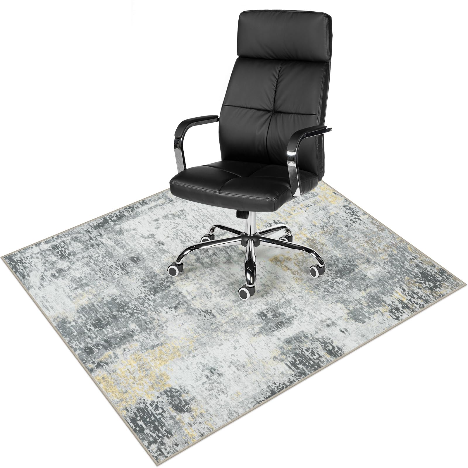 Anidaroel Ombre Desk Chair Mat for Hardwood Floor & Tile, 48"x60" Grey Floor Mat for Office Chair, Anti-Slip Desk Chair Mat for Hardwood, Low Pile