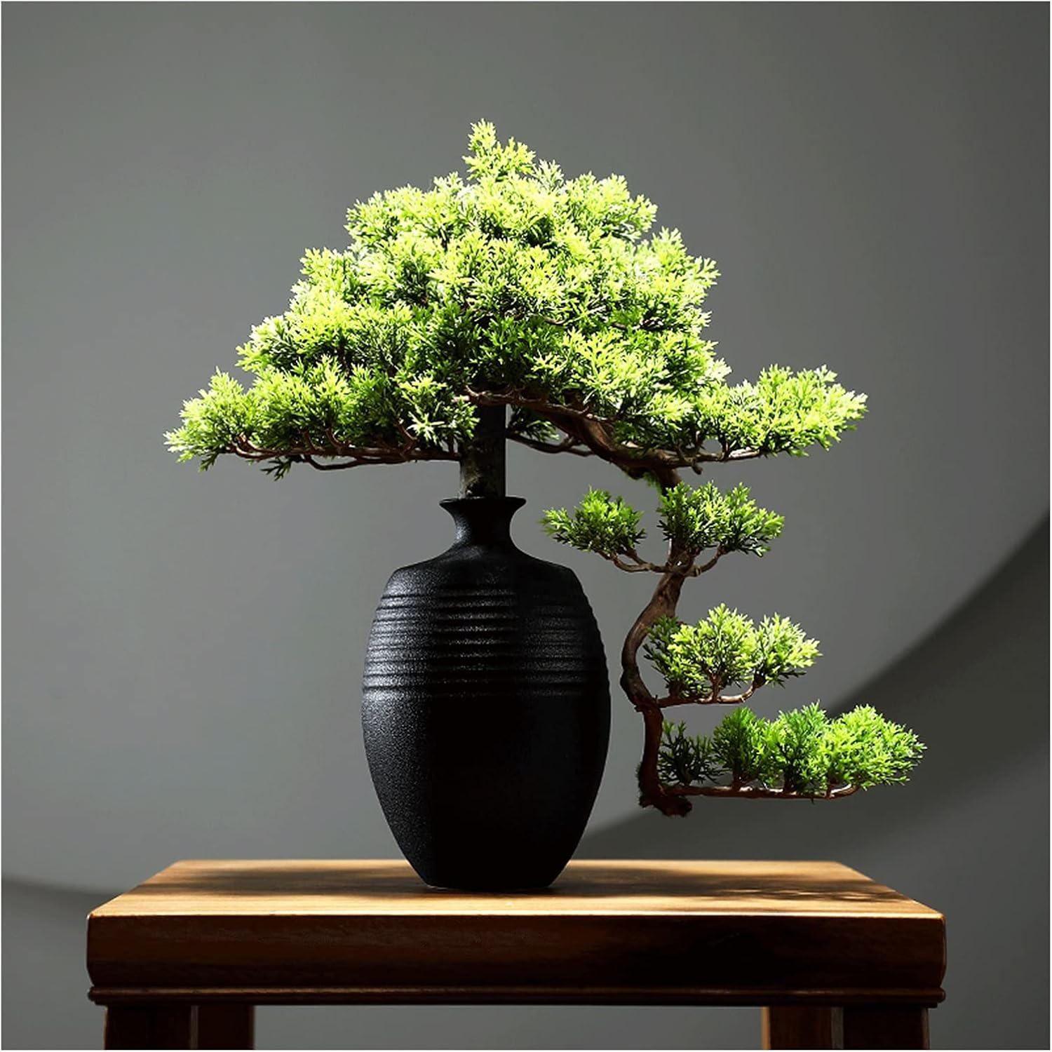 Artificial Bonsai 11 Inches Artificial Bonsai Tree Large Vase Flower Pot Simulation Decoration Beautiful Pine Tree Bonsai Plant for Decoration Desktop Display Fake Tree